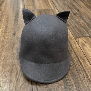 NWT Zara Gray Kids Cat Ear Wool Structured Hat